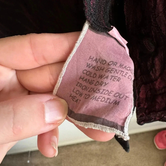 Harubella maroon and black textured swirl print cardigan jacket top size M - Picture 8 of 9